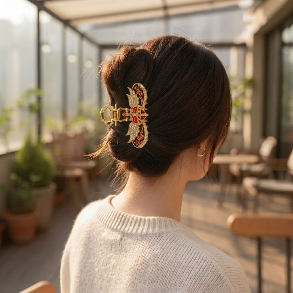 BJV Elegant Gold Hair Clip For Women TMH