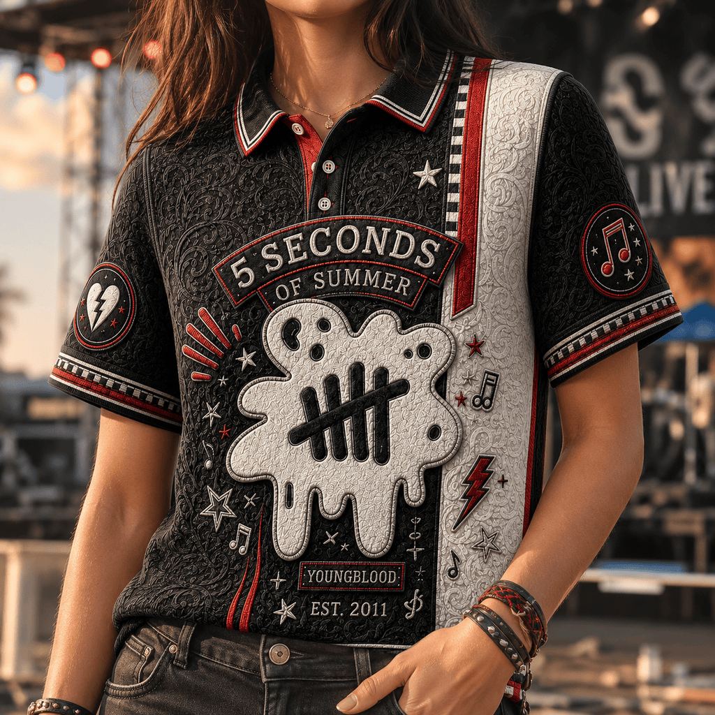 PREMIUM 5SOS EMBOSS POLO SHIRT HQH